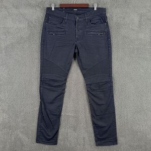 Hudson Jeans Mens 36 Black Blinder Skinny‎ Biker Moto-Style Designer Denim Pants
